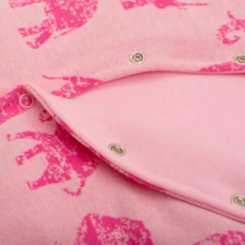 Meleg baba kezeslábas kapucnival Baby Service Elefánt rózsaszín