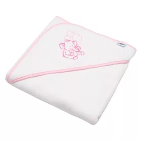   Gyermek frottír törölköző hímzéssel és kapucnival New Baby 80x80 fehér elefánt