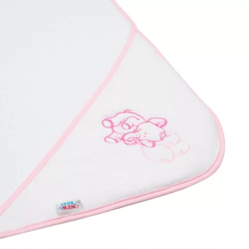 Gyermek frottír törölköző hímzéssel és kapucnival New Baby 80x80 fehér elefánt