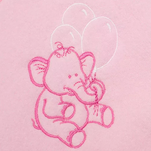 Gyermek frottír törölköző hímzéssel és kapucnival New Baby 80x80 rózsaszín elefánt