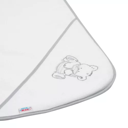 Gyermek frottír törölköző hímzéssel és kapucnival New Baby 80x80 fehér maci
