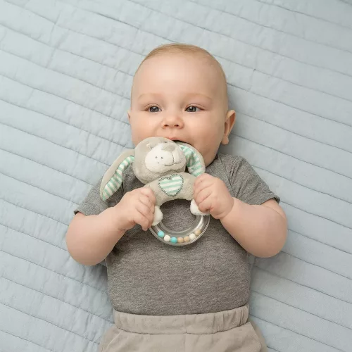 Csörgős plüss játék Baby Mix kutya menta