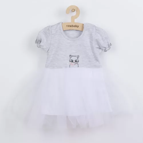 Baba ruha tüll szoknyával New Baby Wonderful szürke