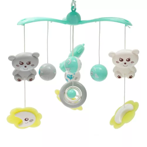 Körhinta a kiságy fölé világító vetítővel  Baby Mix menta