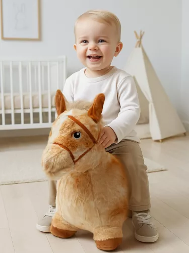 Plüss felfújható ugráló ló hangokkal PlayTo