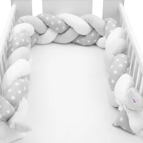   Védő fonott rácsvédő kiságyba New Baby Csillag szürke-fehér