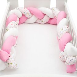   Védő fonott rácsvédő kiságyba New Baby Madárka rózsaszín-fehér