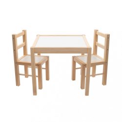 Gyerek fa asztal székekkel New Baby PRIMA természetes