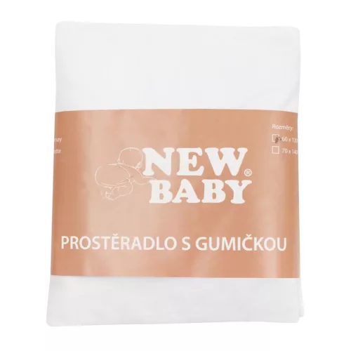 Jersey lepedő kiságyba New Baby 120x60 fehér