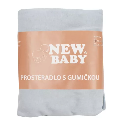 Jersey lepedő kiságyba New Baby 120x60 szürke