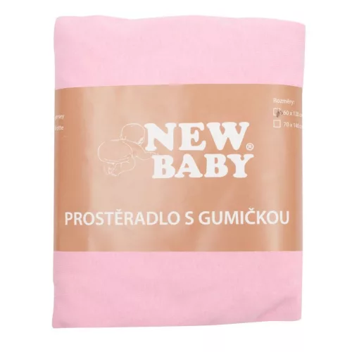 Jersey lepedő kiságyba New Baby 120x60 rózsaszín