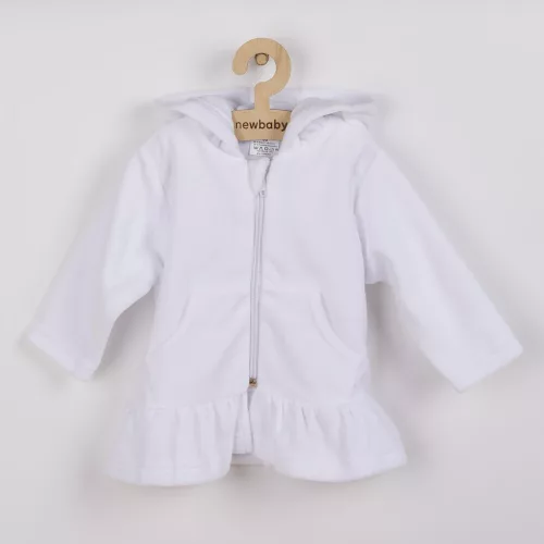 Plüss kapucnis pulóver New Baby Baby fehér