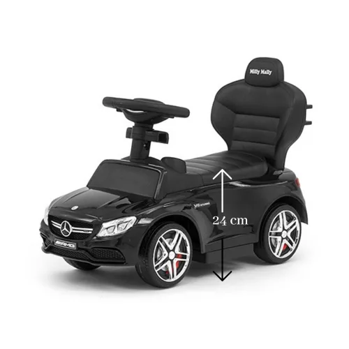Bébitaxi tolókarral Mercedes Benz AMG C63 Coupe Milly Mally black
