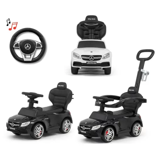 Bébitaxi tolókarral Mercedes Benz AMG C63 Coupe Milly Mally black