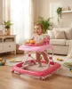 Gyerek bébikomp Baby Mix kormánykerékkel szilikon kerekek rózsaszín