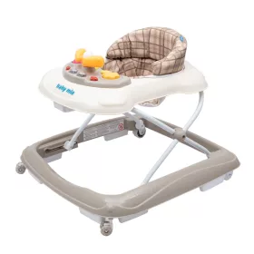   Gyerek bébikomp Baby Mix kormánykerékkel szilikon kerekek bézs