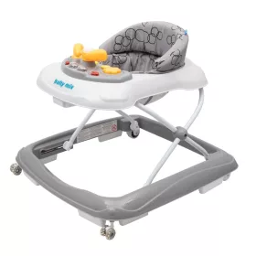   Gyerek bébikomp Baby Mix kormánykerékkel szilikon kerekek sötétszürke