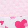 Luxus babafészek párnával és paplannal New Baby Minkyből rózsaszín szívecskék