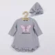Baba ruha és sapka-turban New Baby Little Princess szürke