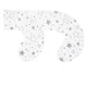 Szoptatós C alakú párnahuzat New Baby szürke csillagok 285 x16