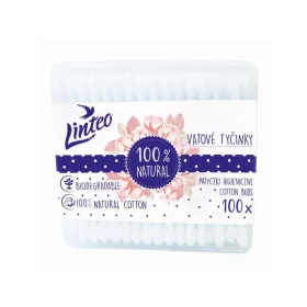   Papír fültisztító pálcika 100% natural Linteo 100 db dobozban