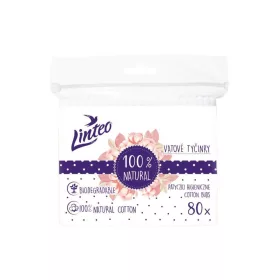   Papír fültisztító pálcika 100% natural Linteo 80 db zacskóban