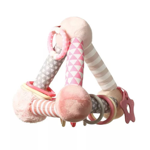 Fejlesztő játék Baby Ono Tiny Yoga pink piramis