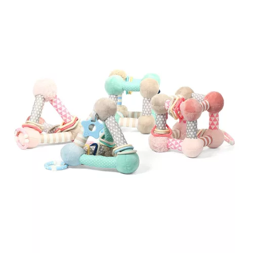 Fejlesztő játék Baby Ono Tiny Yoga pink piramis