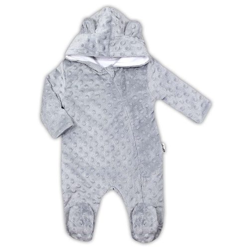 Baba kezeslábas Minky-ból Nicol Bubbles szürke