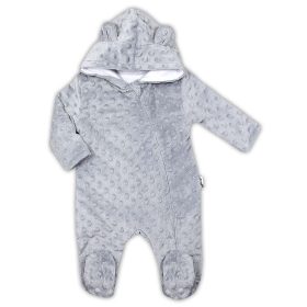 Baba kezeslábas Minky-ból Nicol Bubbles szürke