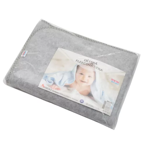 Gyerek fleece takaró New Baby 100x75 szürke csillagok