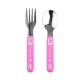Akuku rozsdamentes acél gyermekkanál és villa rózsaszín