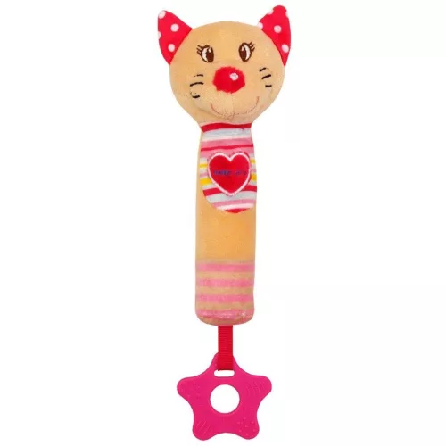 Sípolós plüss játék rágókával Baby Mix cica