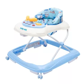   Gyerek bébikomp Baby Mix kormánykerékkel szilikon kerekek kék