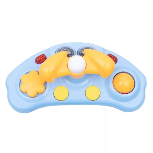 Gyerek bébikomp Baby Mix kormánykerékkel szilikon kerekek kék
