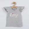 2-részes pamut együttes New Baby Happy Flower szürke