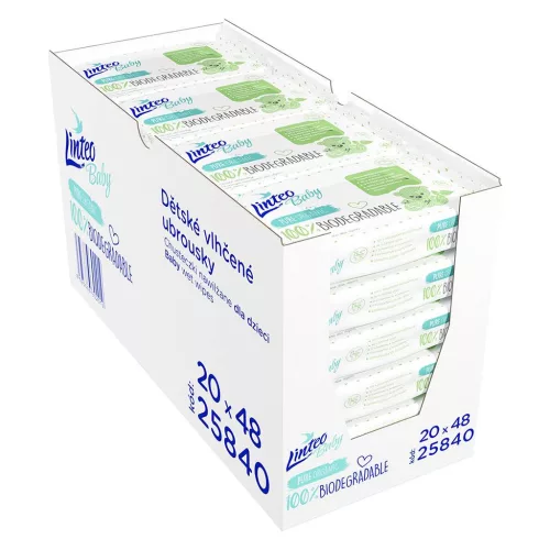LINTEO Baby 100% biológiailag lebomló 48 db