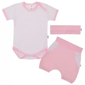   3-részes nyári pamut együttes New Baby Perfect Summer világos rózsaszín