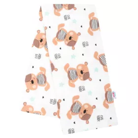   Flanel pelenka nyomtatott mintával New Baby fehér Cute Teddy