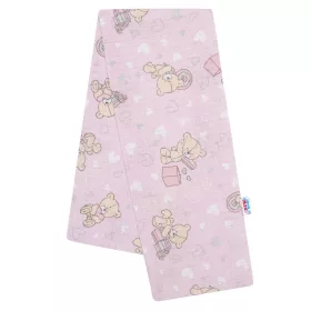   Pamut pelenka nyomtatott mintával New Baby rózsaszín maci és szívecske