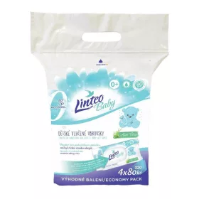   Nedves törlőkendő Linteo Baby Aloe Vera 4x80 db KEDVEZMÉNYES CSOMAGOLÁS