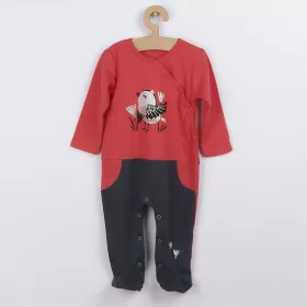 Baba pamut kézeslábas Koala Birdy sötét rózsaszín