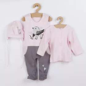 3-részes pamut együttes Koala Birdy rózsaszín