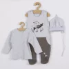 3-részes pamut együttes Koala Birdy szürke