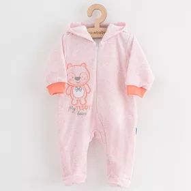   Baba plüss kezeslábas kapucnival New Baby Sweetheart rózsaszín