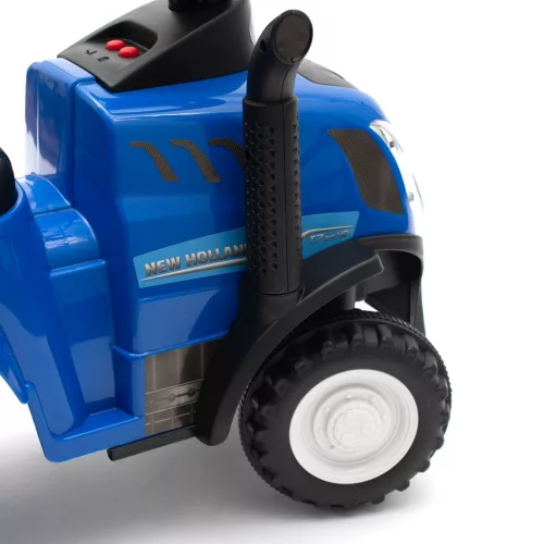 Gyerek jármű traktor utánfutóval és szerszámokkal Baby Mix New Holland kék