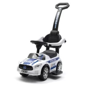   Zenélő bébitaxi vezetőrúddal Baby Mix RENDŐRSÉG fehér