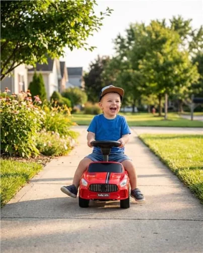 Zenélő bébitaxi Baby Mix RACER piros