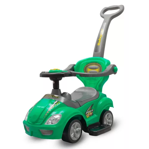 Bébitaxi tolókarral 3az1-ben Baby Mix Mega Car zöld