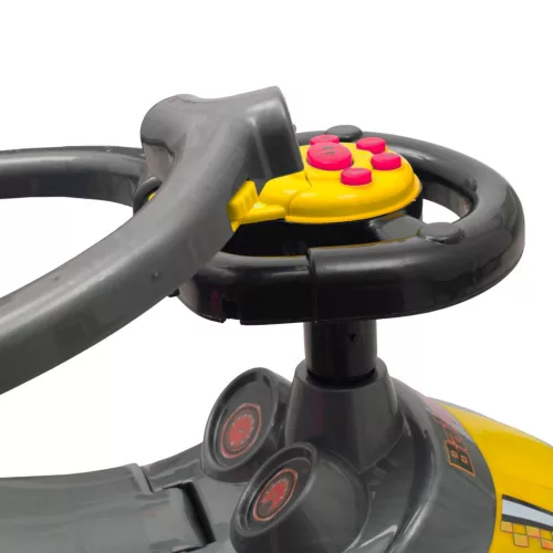 Bébitaxi tolókarral 3az1-ben Baby Mix Mega Car sárga